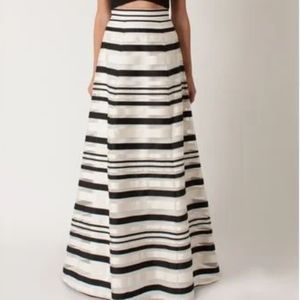 NWT Black Halo Zaniyah Striped Long Skirt